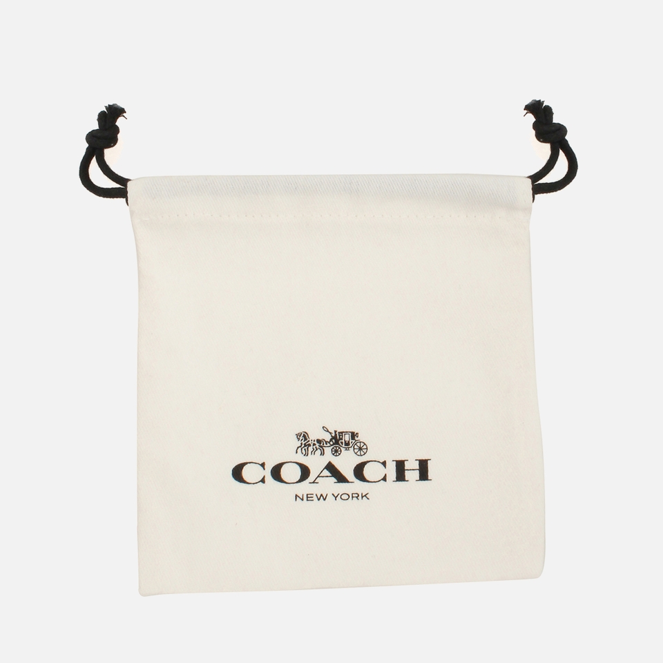 Coach Intrlck Silver-Tone Hoop Earrings