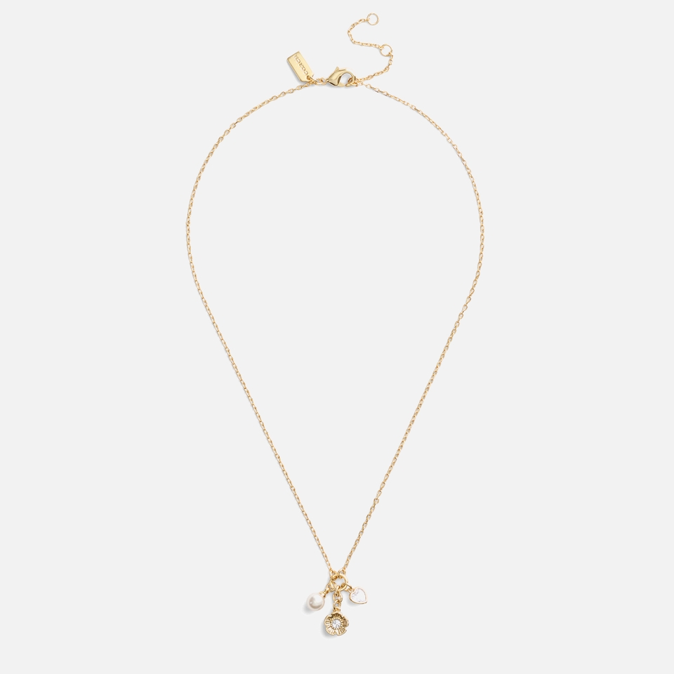 Coach Cluster Gold-Tone Charm Necklace