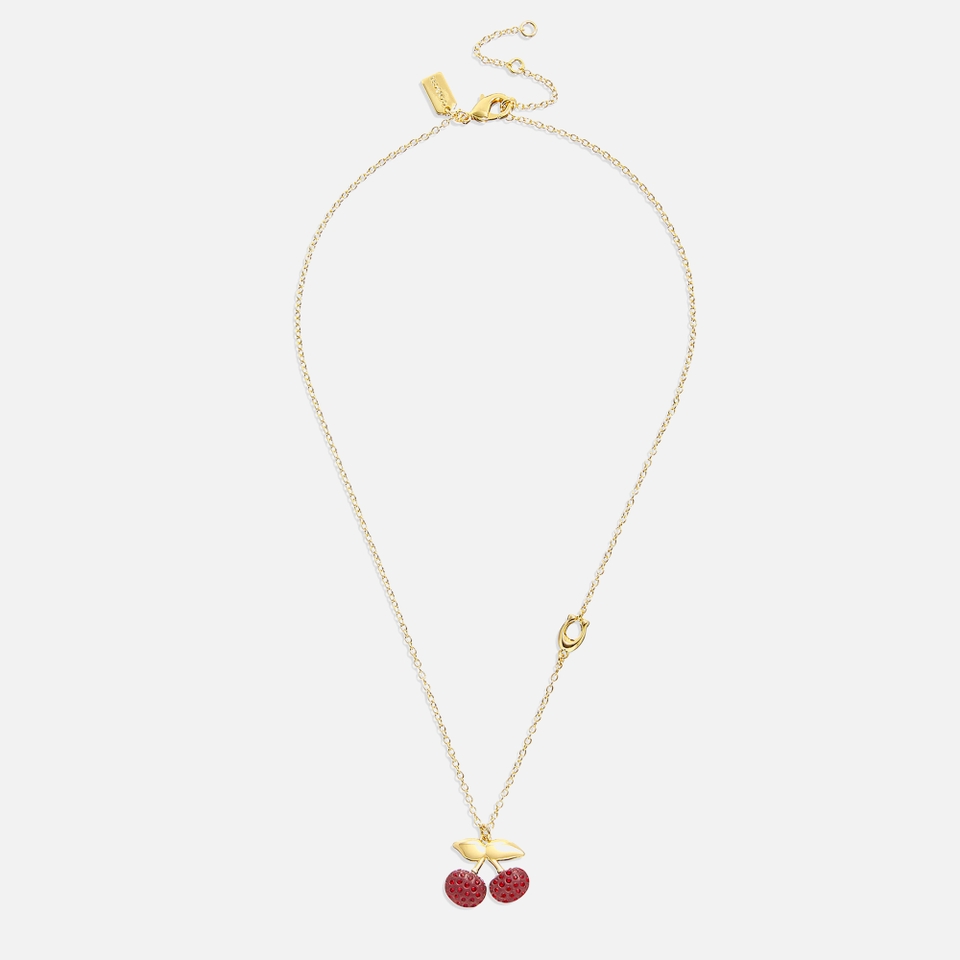 Coach Cherry Embellished Gold-Tone Necklace