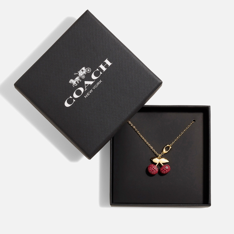 Coach Cherry Embellished Gold-Tone Necklace