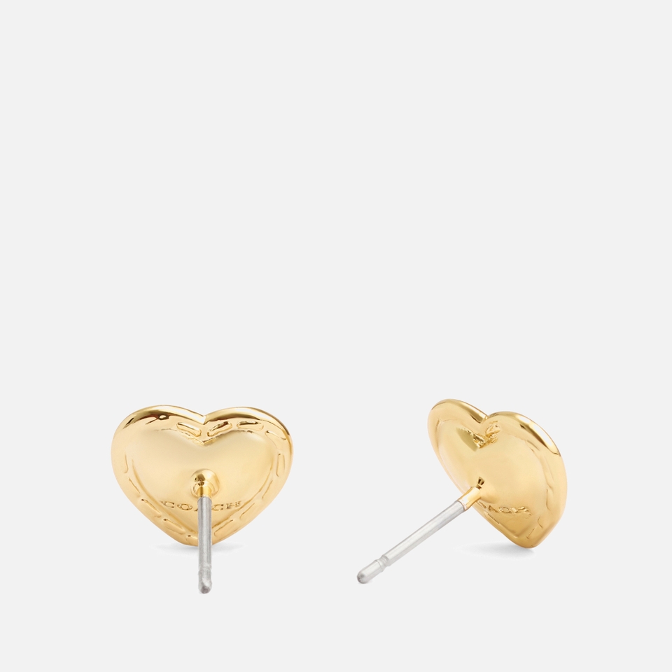 Coach H&C Heart Stud Gold-Toned Earrings