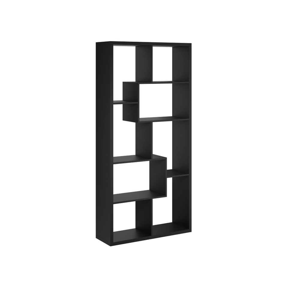 Quebec Wooden Shelving Unit Black Homebase