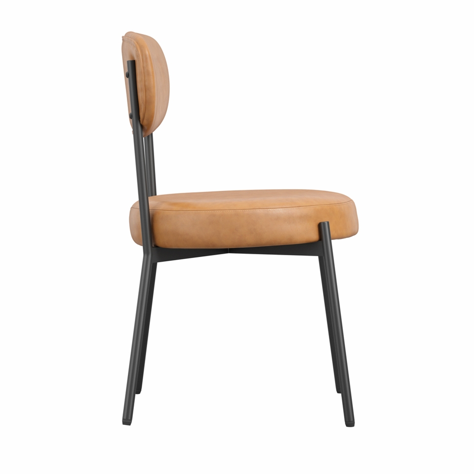 Set of 2 Smith Faux Leather Dining Chairs Caramel Homebase