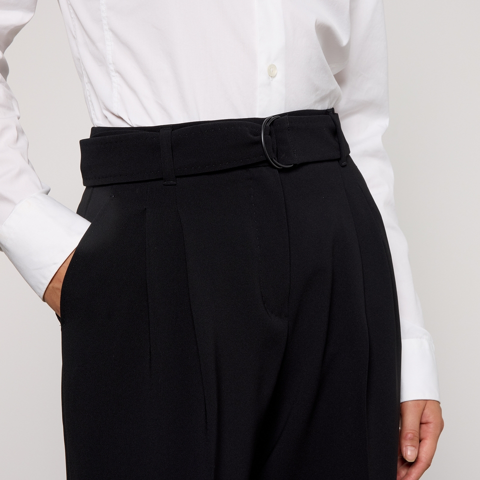 【送料 関税込】 MAXMARASTUDIO LATINA TROUSERS * Max Mara Studio - Latina high-waist crêpe trousers black