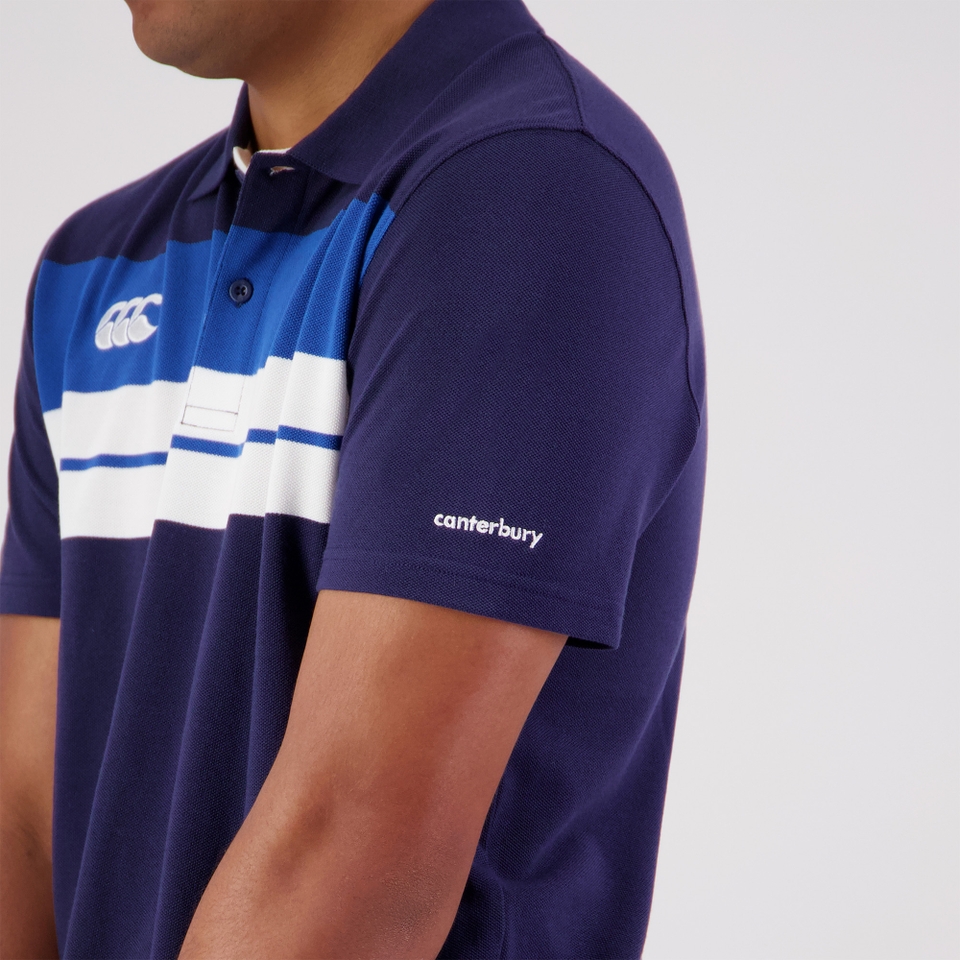 MENS CHEST STRIPE POLO PEACOAT