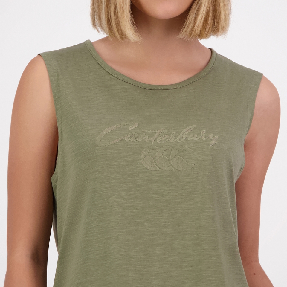 WOMENS SCENE-SET SINGLET GREEN