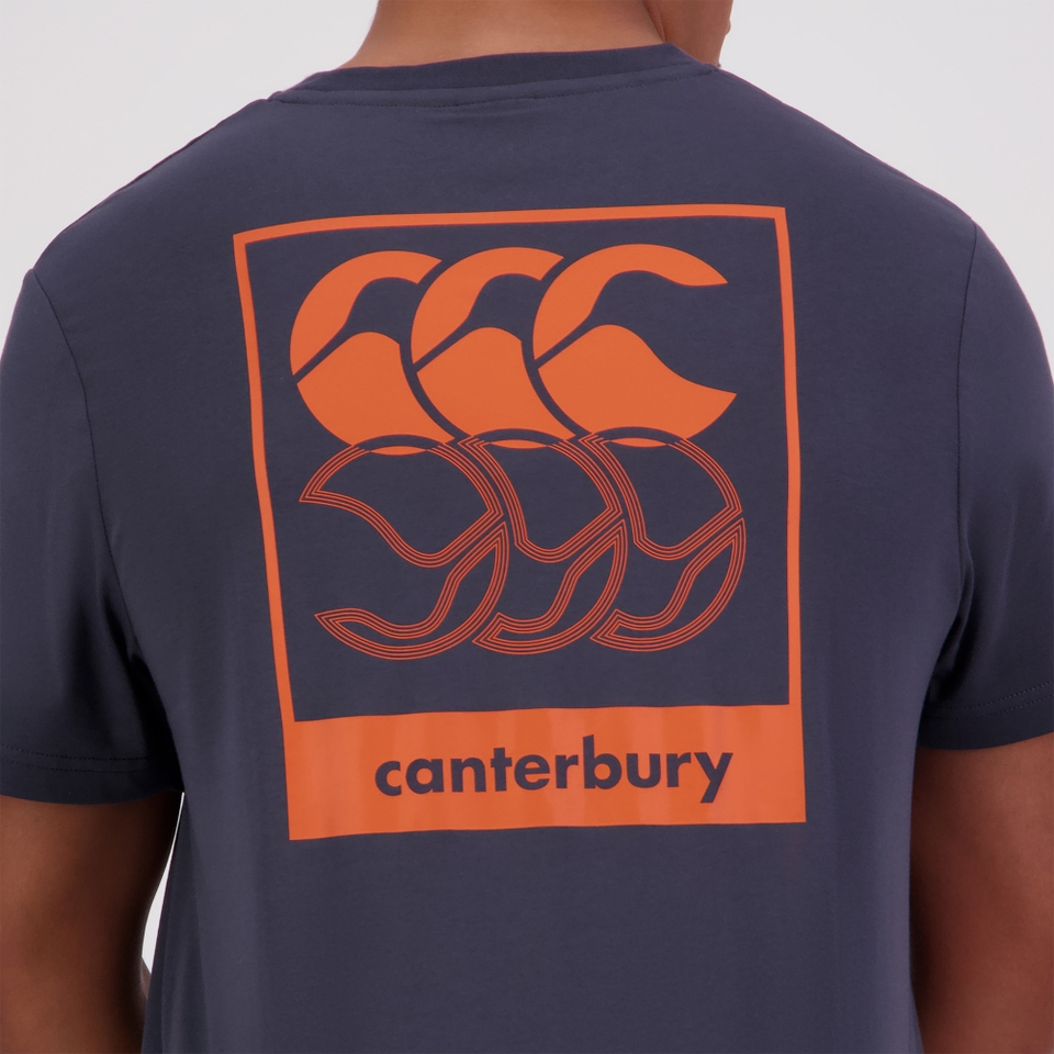 Canterbury of New Zealand M RADIAL BACK PRINT SS T-SHIRT EBONY