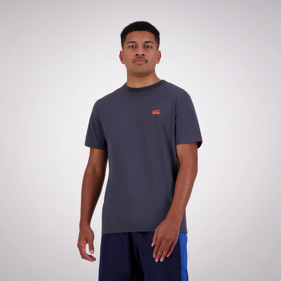 Canterbury of New Zealand M RADIAL BACK PRINT SS T-SHIRT EBONY