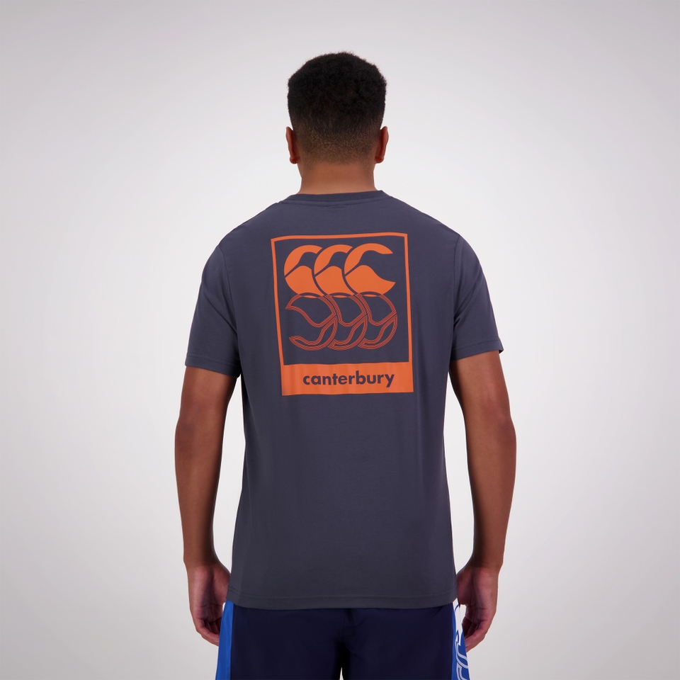 Canterbury of New Zealand M RADIAL BACK PRINT SS T-SHIRT EBONY