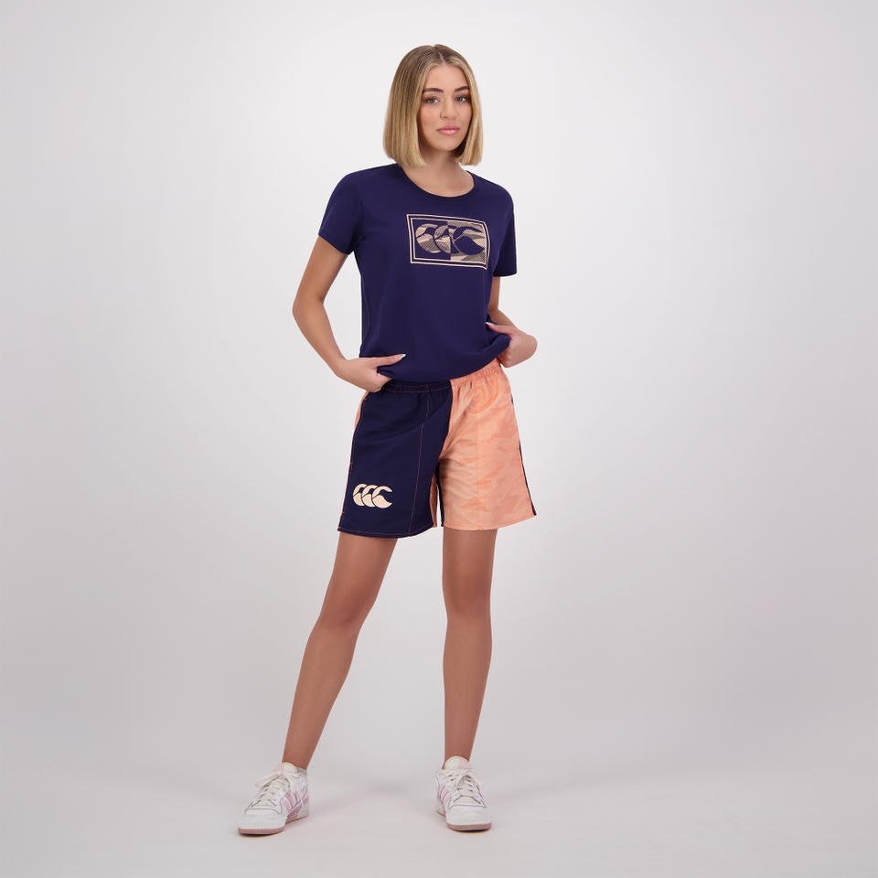 WOMENS FUNDAMENTALS CAMO HARLETIC SHORT PEACH