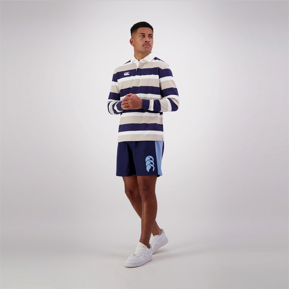 Canterbury of New Zealand M YARN DYE STRIPE LS RUGBY SILVER LINING