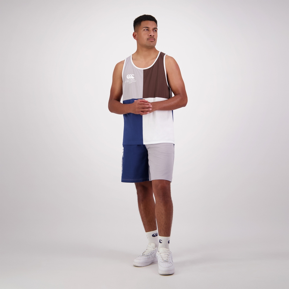 Canterbury of New Zealand M HARLEQUIN BLOCK SINGLET MULTI