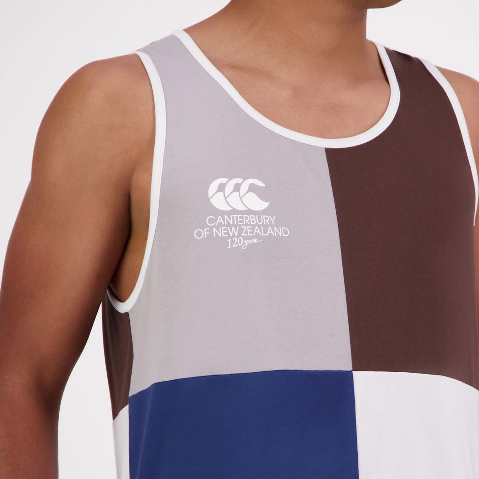Canterbury of New Zealand M HARLEQUIN BLOCK SINGLET MULTI