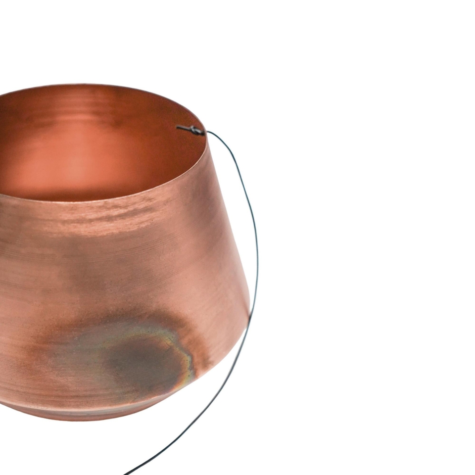 Ivyline Soho Aged Copper Indoor Hanging Planter - 21cm