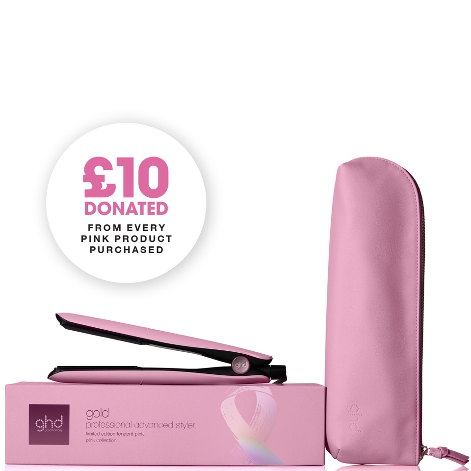 ghd Gold Limited Edition Hair Straightener Fondant Pink Charity Edition LOOKFANTASTIC