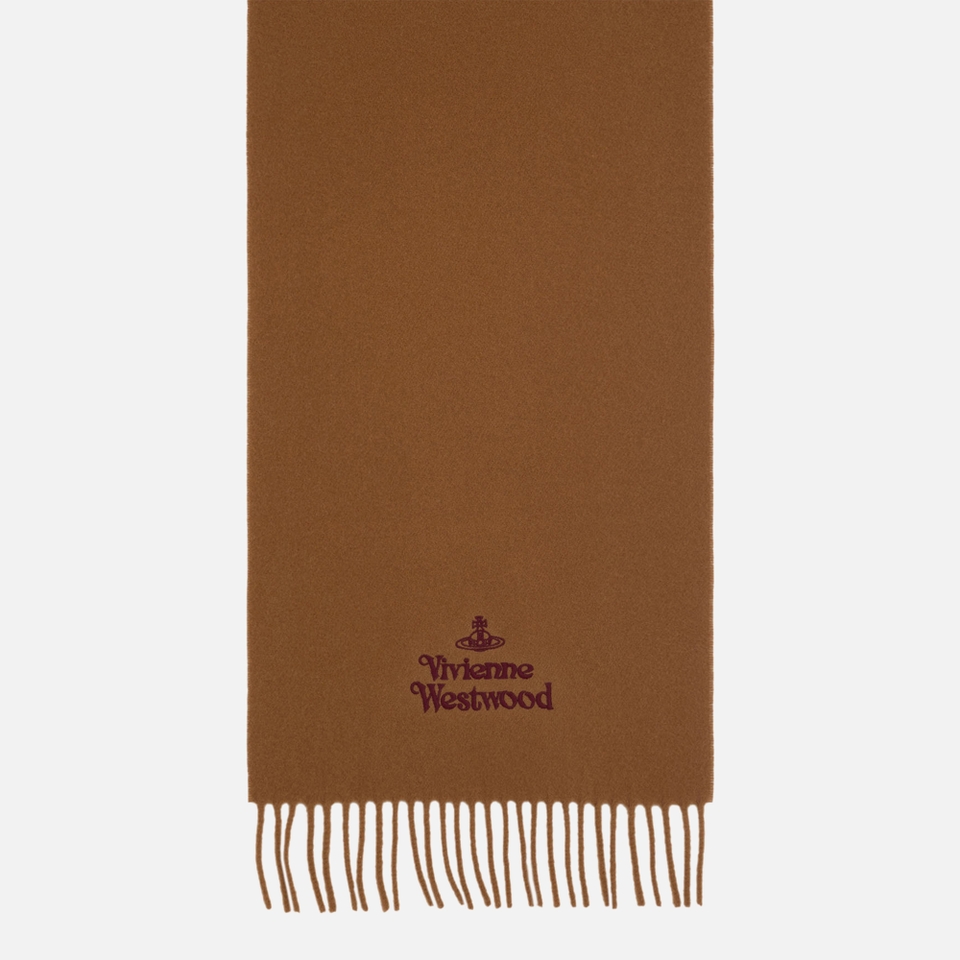 Vivienne Westwood Logo-Embroidered Wool Orb Scarf