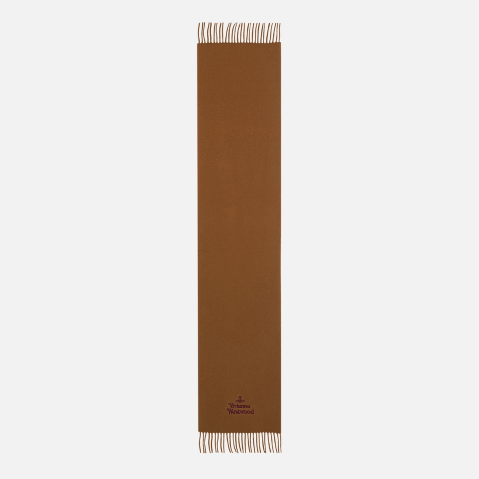 Vivienne Westwood Logo-Embroidered Wool Orb Scarf