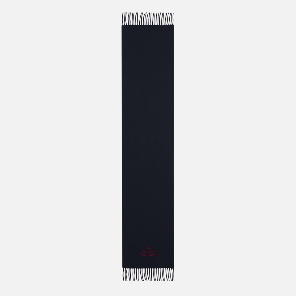 Vivienne Westwood Logo-Embroidered Wool Orb Scarf
