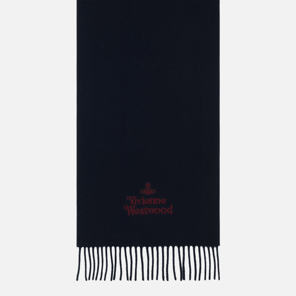 Vivienne Westwood Logo-Embroidered Wool Orb Scarf