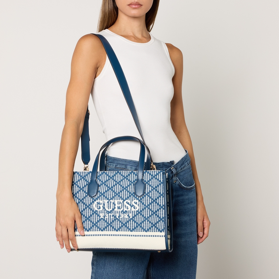Guess Silvana Mini Woven Tote Bag