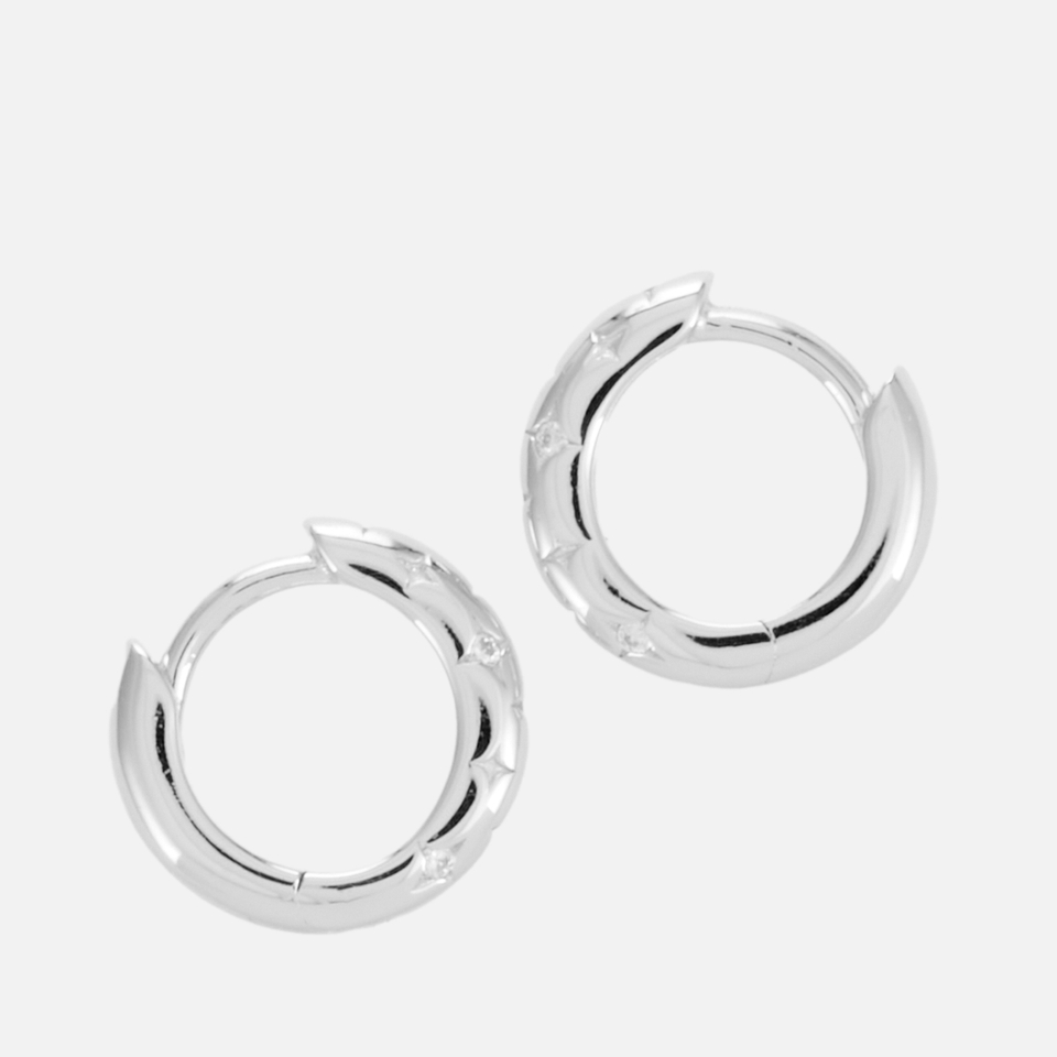 Astrid & Miyu Cosmic Star Sterling Silver Huggie Earrings