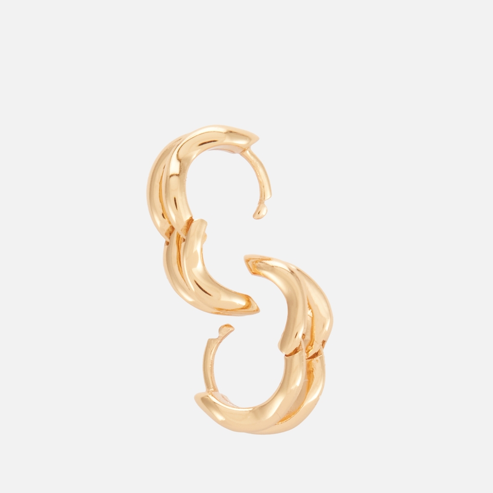 Astrid & Miyu Molten Gold-Plated Duo Huggie Earrings