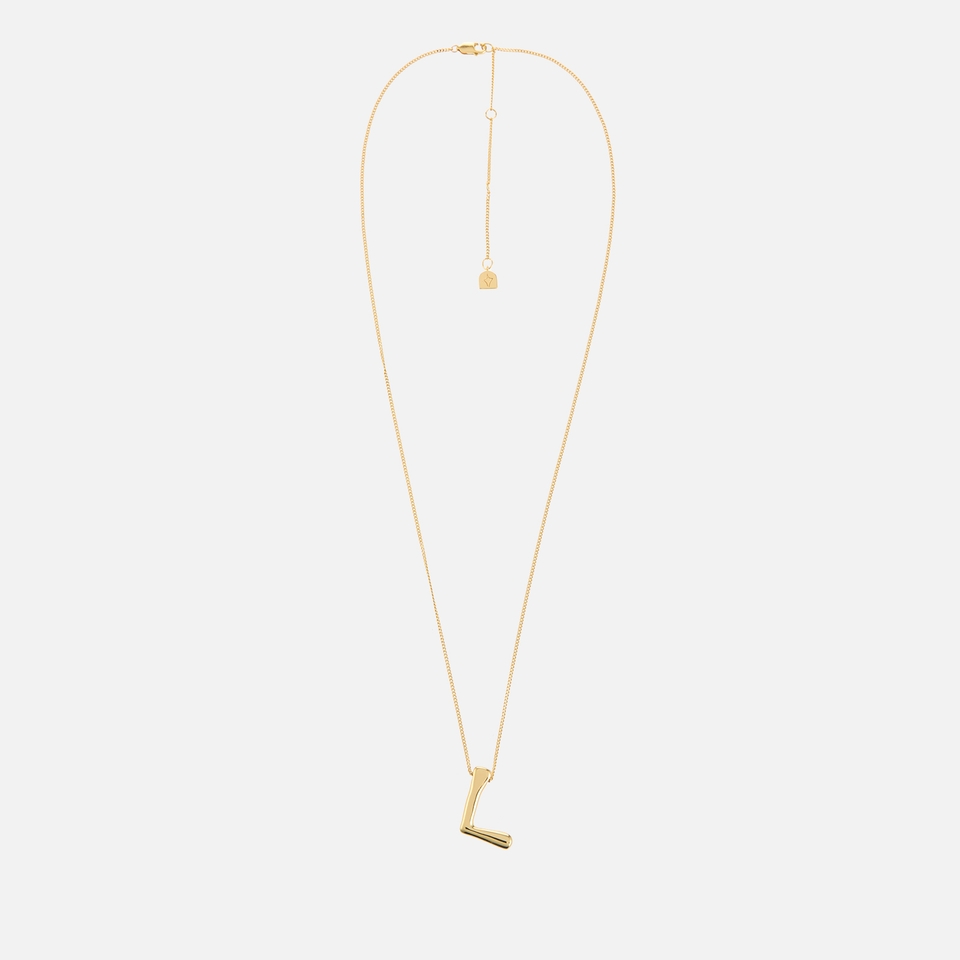 Astrid & Miyu Initial Bold 18K Gold-Plated Necklace