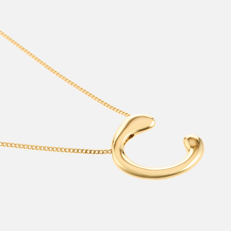 Astrid & Miyu Initial Bold 18K Gold-Plated Necklace