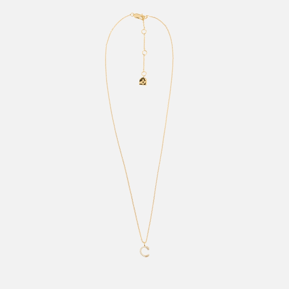 Astrid & Miyu Initial Pavé 18K Gold-Plated Necklace