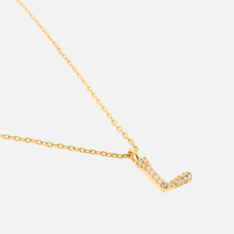 Astrid & Miyu Initial Pavé 18K Gold-Plated Necklace