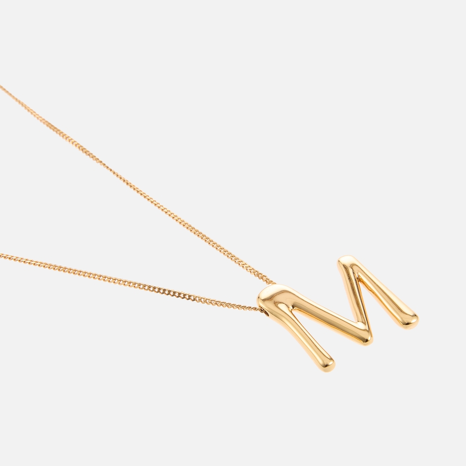 Astrid & Miyu Initial Pavé 18K Gold-Plated Necklace