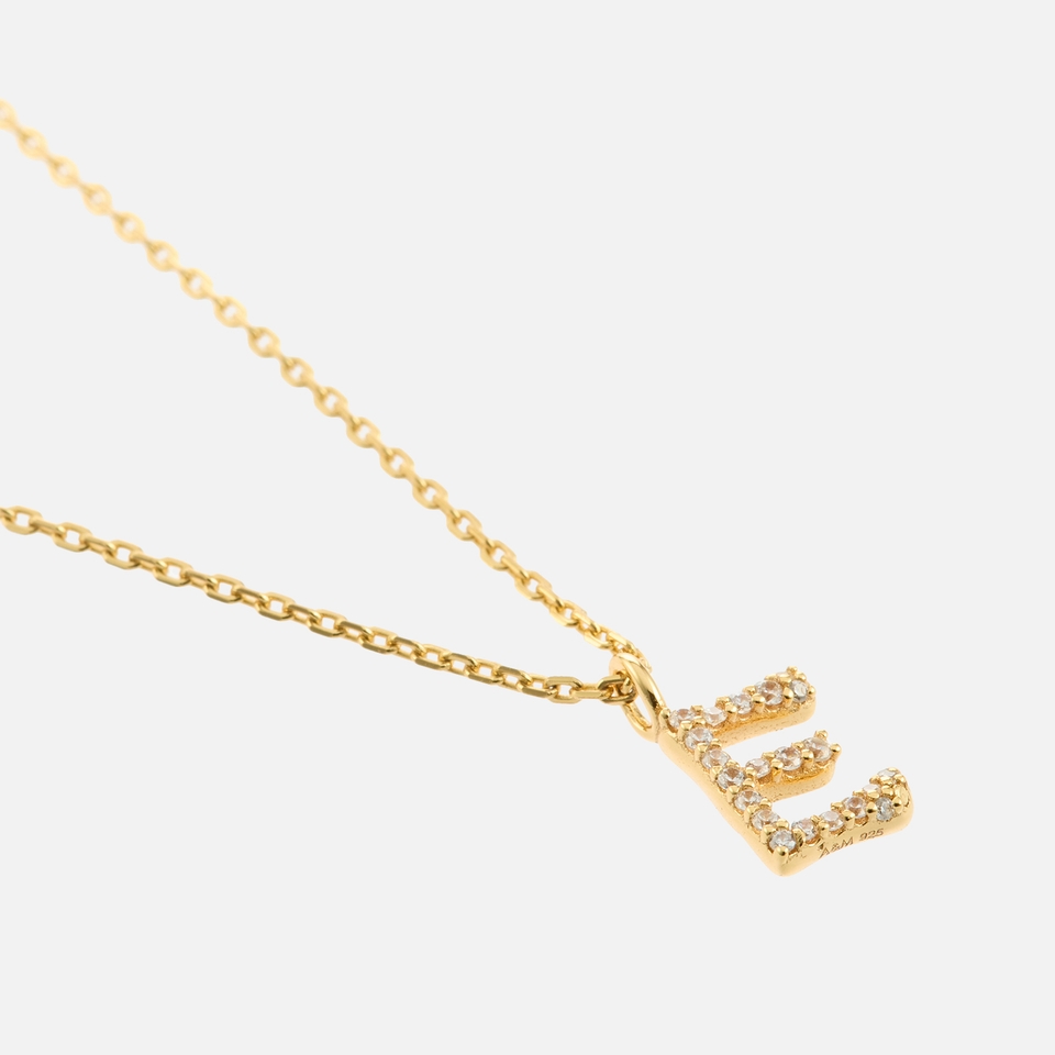 Astrid & Miyu Initial Pavé 18K Gold-Plated Necklace