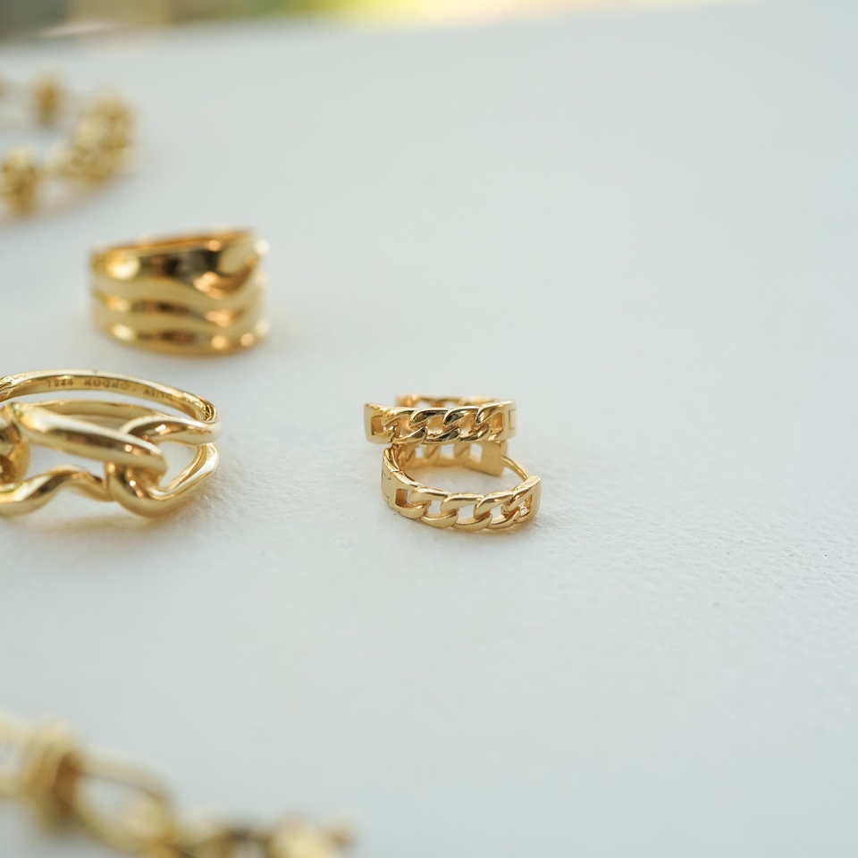 Daisy London X Polly Sayer Chain Gold-Plated Hoop Earrings