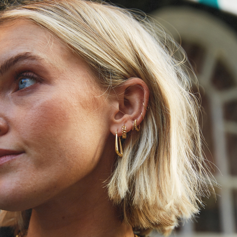 Daisy London X Polly Sayer Chain Gold-Plated Hoop Earrings