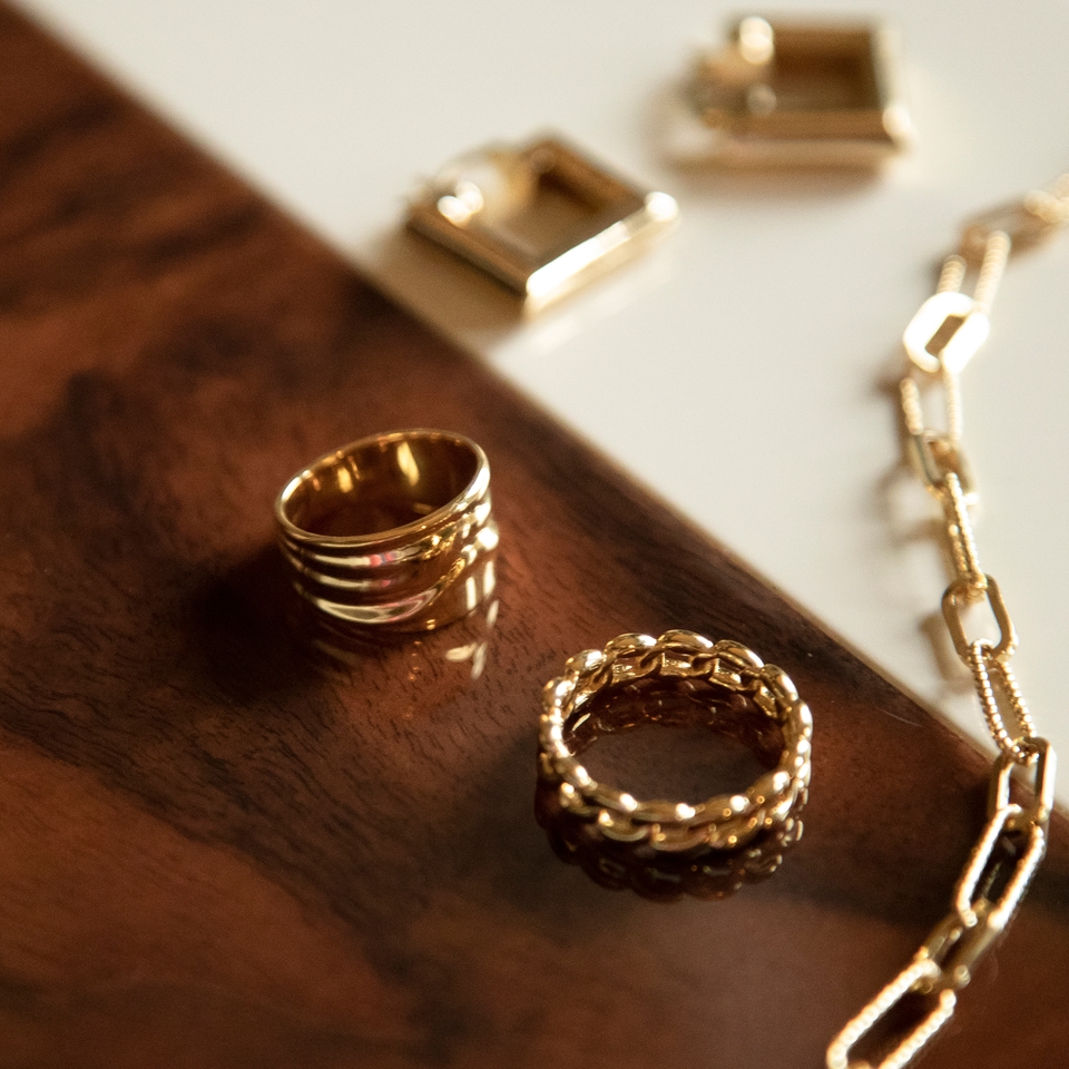 Daisy London X Polly Sayer Chunky Tidal Gold-Plated Ring