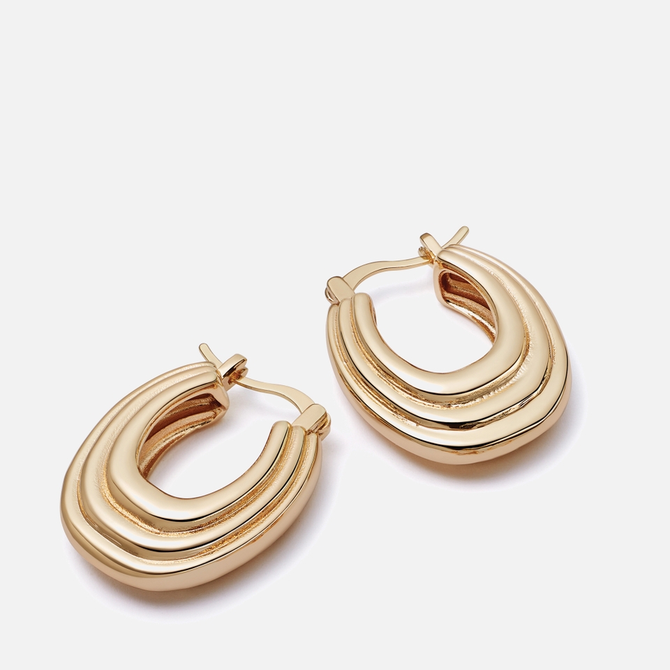 Daisy London X Polly Sayer Chunky Ridge Hoop Earrings - Gold