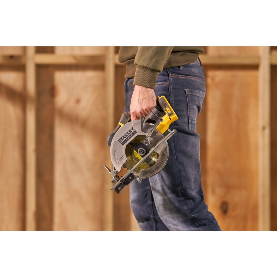 STANLEY FATMAX V20 18V Cordless Circular Saw with 1 x 4.0Ah Lithium Ion Battery and Kit Box Homebase