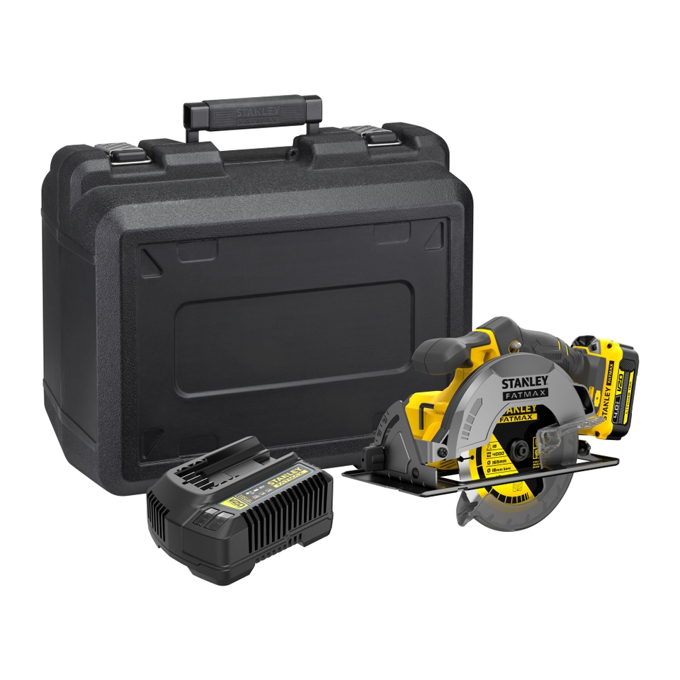 STANLEY FATMAX V20 18V Cordless Circular Saw with 1 x 4.0Ah Lithium Ion Battery and Kit Box