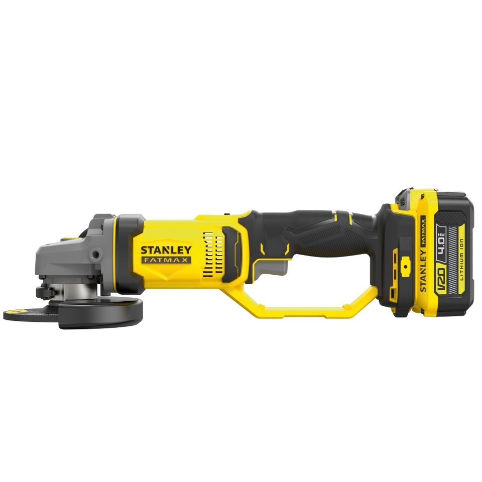 STANLEY FATMAX V20 18VCordless Angle Grinder with 1 x 4.0Ah Lithium Ion Battery and Kit Box Homebase
