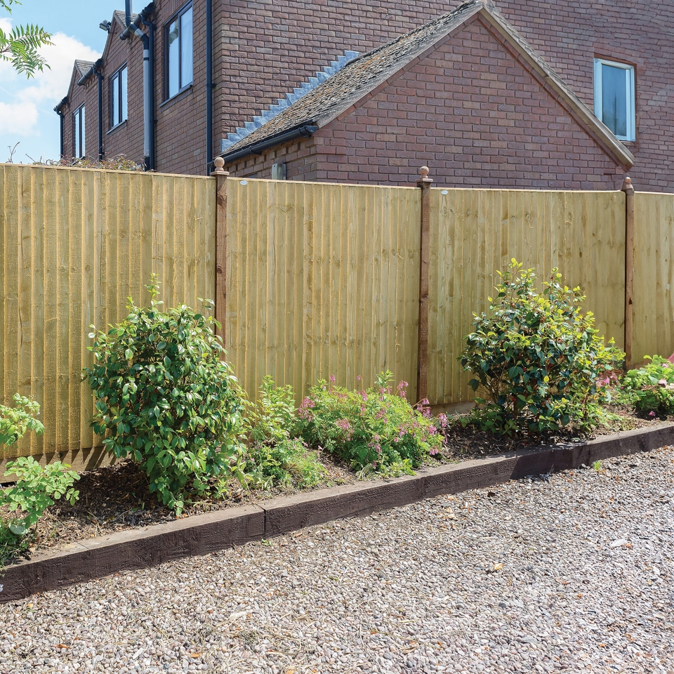 Standard Featheredge Green Vertical Pressure Treated Fence Panel - 1.8m