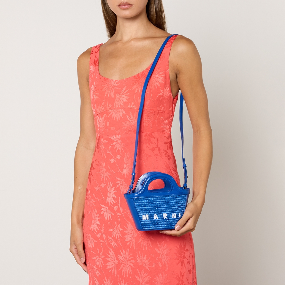Marni Tropicalia Micro Faux Raffia and Leather Bag