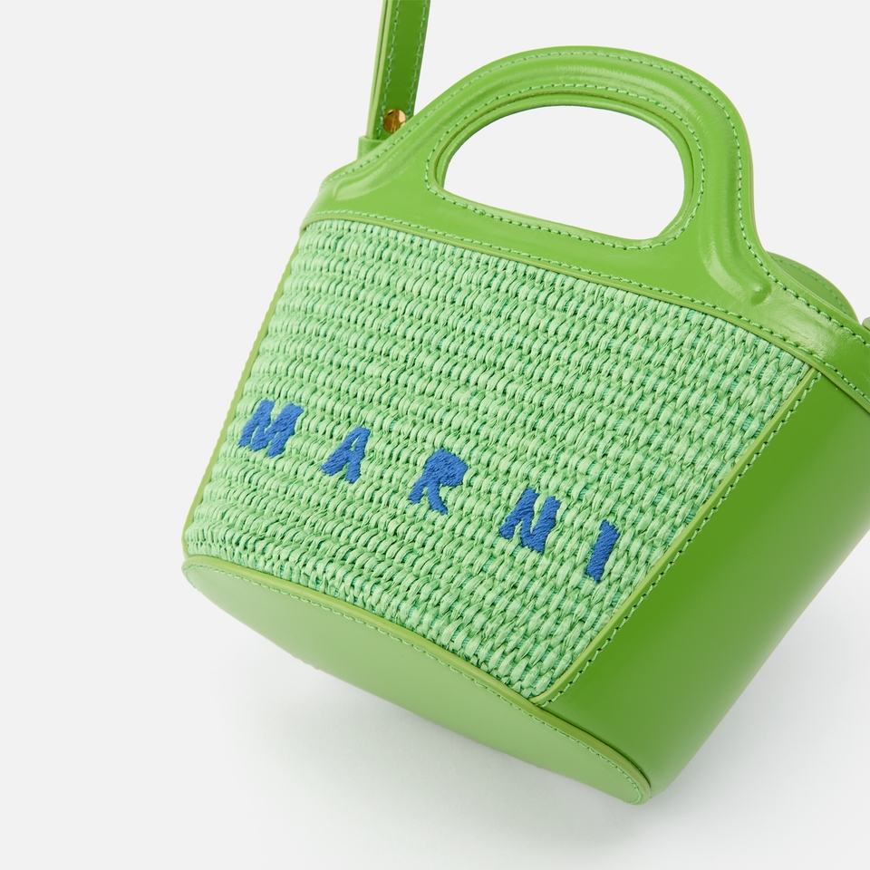 Marni Tropicalia Micro Faux Raffia and Leather Bag