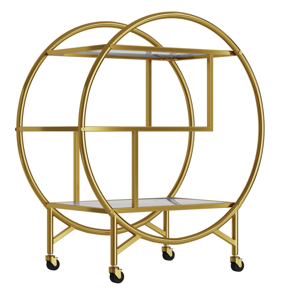 Dixie Metal Gold Drinks Trolley