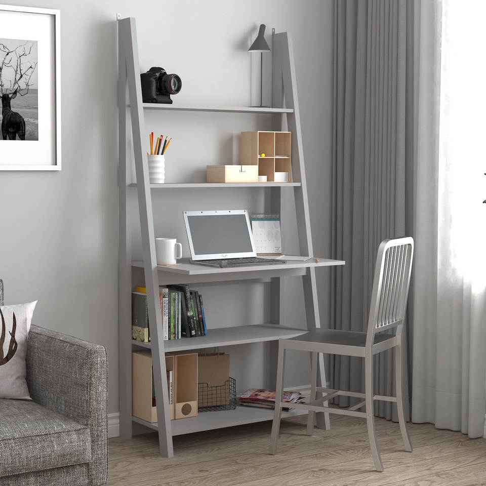 Tiva Wooden Ladder Desk - Grey