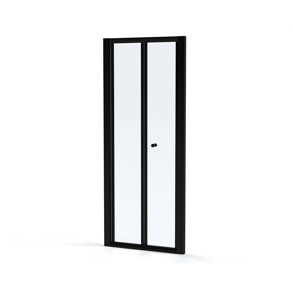 Bathstore Gleam BiFold Shower Door, Black 900mm (6mm Glass) Homebase