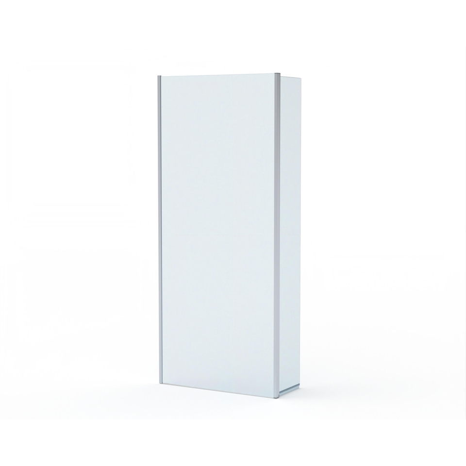 Walk In Shower Pivot Deflector, Clear Glass 2000 x 300mm Chrome (10mm