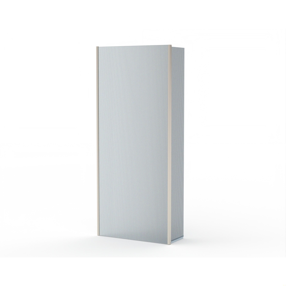 Walk In Shower Pivot Deflector, Fluted Glass 2000 x 300mm Brushed