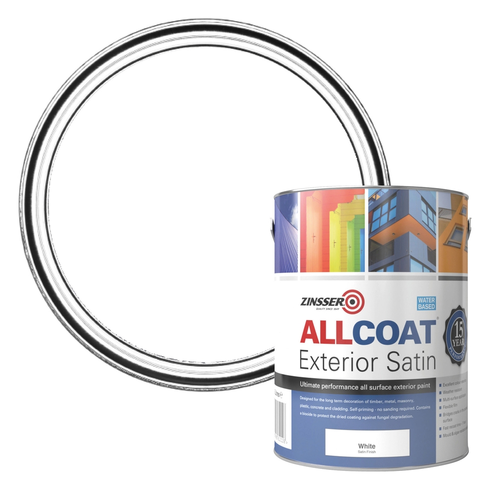 Zinsser All Coat Exterior Satin Multi-Surface Paint White - 5L