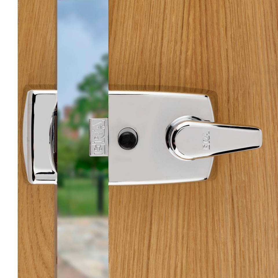ERA Replacement Nightlatch Door Lock 60mm Backset Polished Chrome