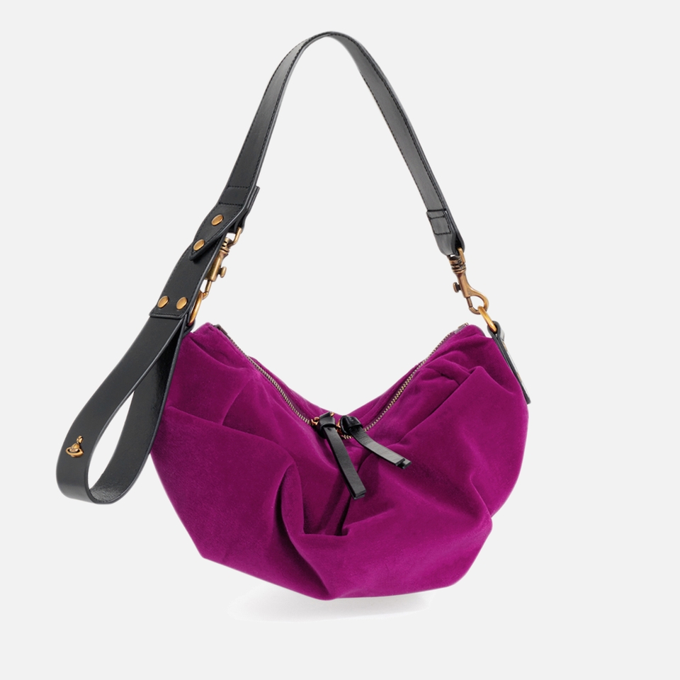 Vivienne Westwood Agnes Small Velvet Shoulder Bag